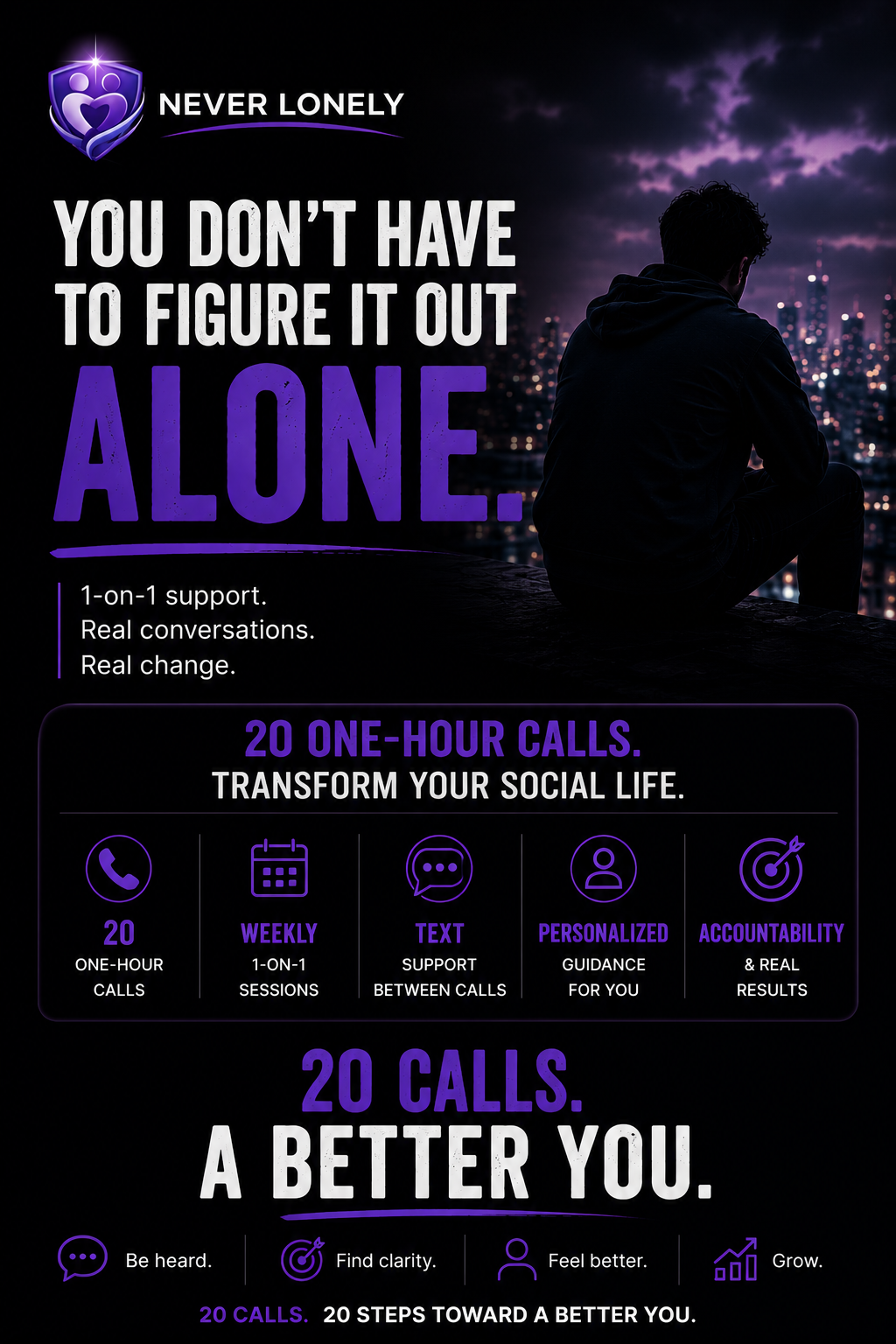 20 1-Hour Weekly Personal Lonely Coaching Calls
